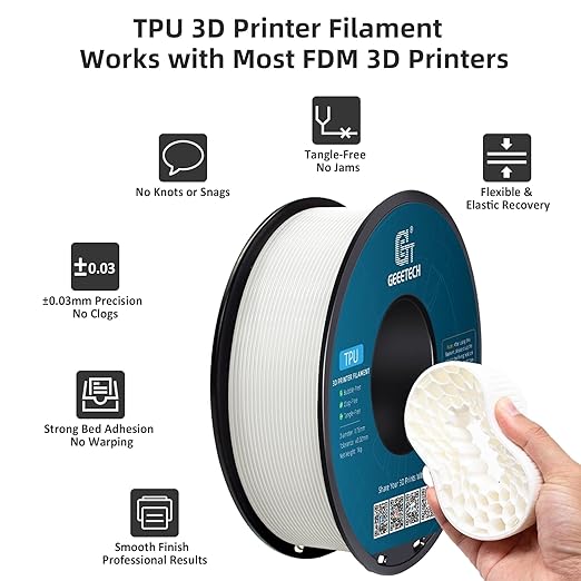 Geeetech TPU Filament 1.75mm, Shore 95A – Flexible 3D Printer Filament - Image 3