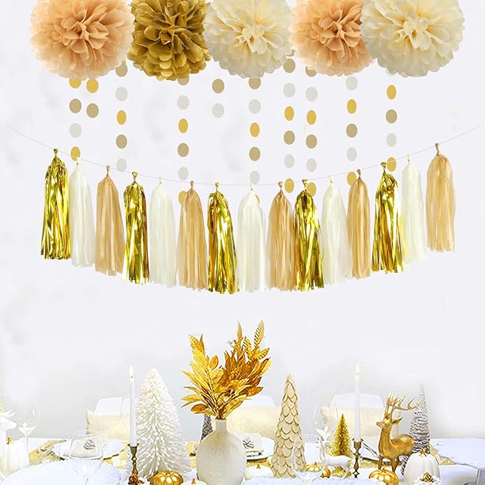 White Gold Champagne Party Decorations - Image 4