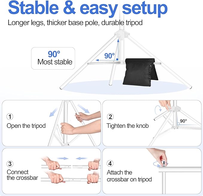 EMART Backdrop Stand, 20x7ft Large Adjustable Background Support System - Image 6