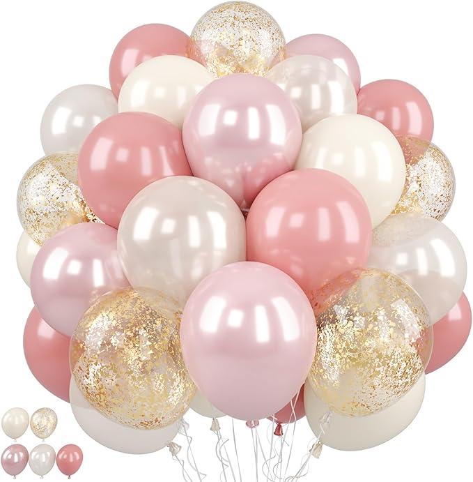 Pink and Gold Balloons by BIAPIAN