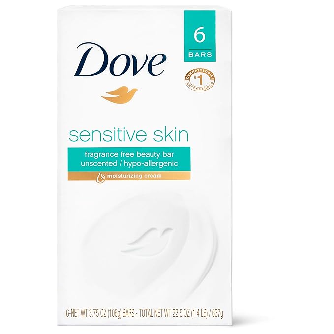 Dove Sensitive Skin Hypo-Allergenic Beauty Bar Soap, 4 Ounces by Dove