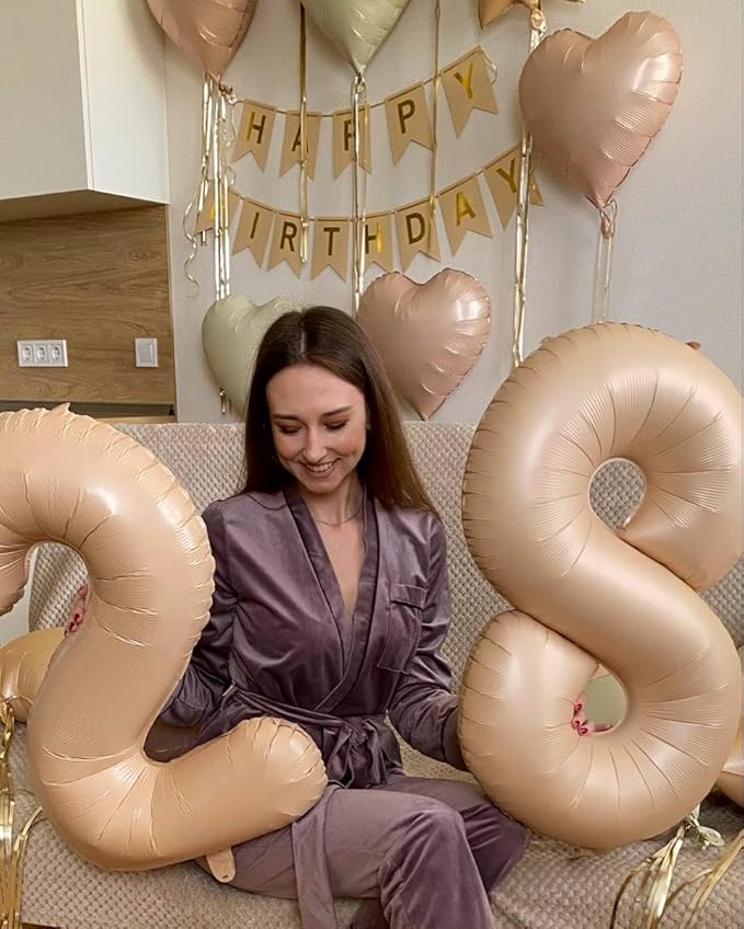 Helium Foil Light Brown Number 8 Balloon 40 Inch, Mylar Eight Numbers 8 18 28 - Image 4