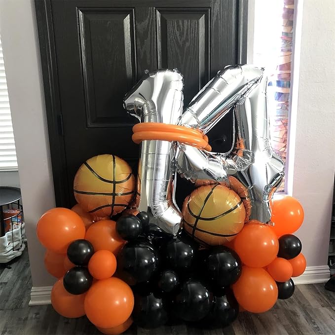 Silver Number Balloons, 40inch Large Number 4 Foil Helium Balloons - Image 3