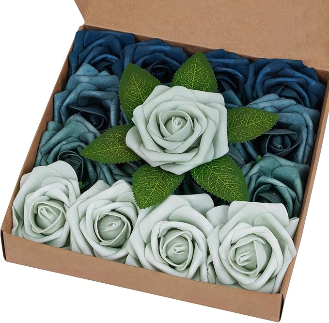 BLEUM CADE 16Pcs Artificial Flowers Fake Roses by BLEUMCADE