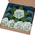 BLEUM CADE 16Pcs Artificial Flowers Fake Roses by BLEUMCADE
