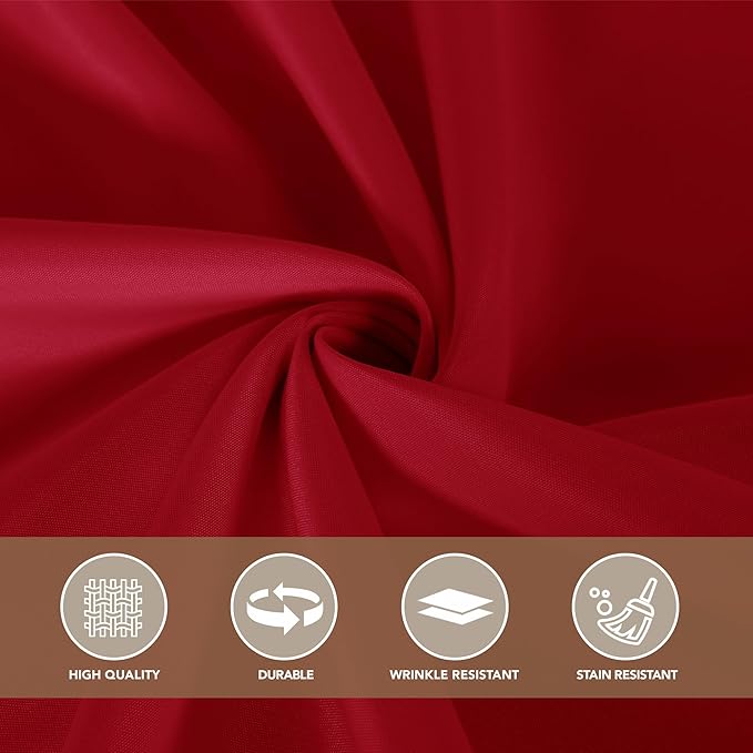 sancua Christmas Red Square Tablecloths 85x85 Inch, 2 Pack - Image 7