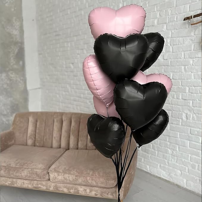 Black Heart Balloons, 18Inch Helium Polyester Film Balloon - Image 4