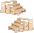 8 Pcs Wood Risers Display Stands, 2 Set Wooden Risers by Luqvzxv