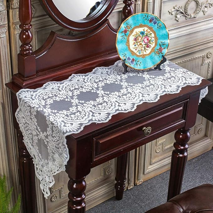ARTABLE Rectangle Table Runner Lace Macrame Embroidered Table Runners - Image 2