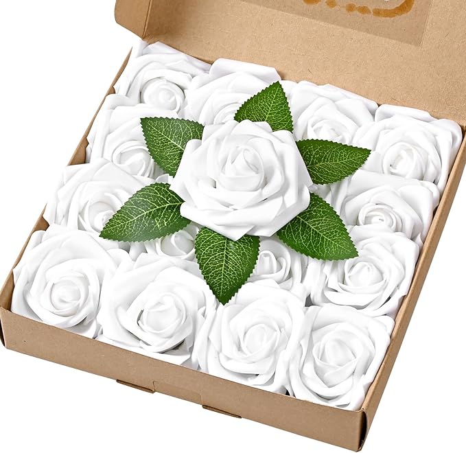 BLEUM CADE 16Pcs Artificial Flowers Fake Roses by BLEUMCADE