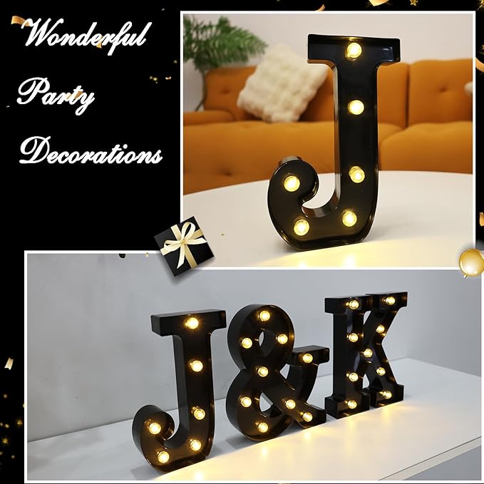 Led Marquee Letters, 8.58 Inch Black Light Up Letters, Small Led Letter Lights - Image 3