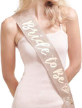 HAPPYLAND Bachelorette Party Decorations Bride To Be Sash Rose Gold Glitter by PATICARRY