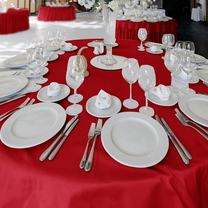 Fitable 6 Pack Red Round Tablecloths - Image 8