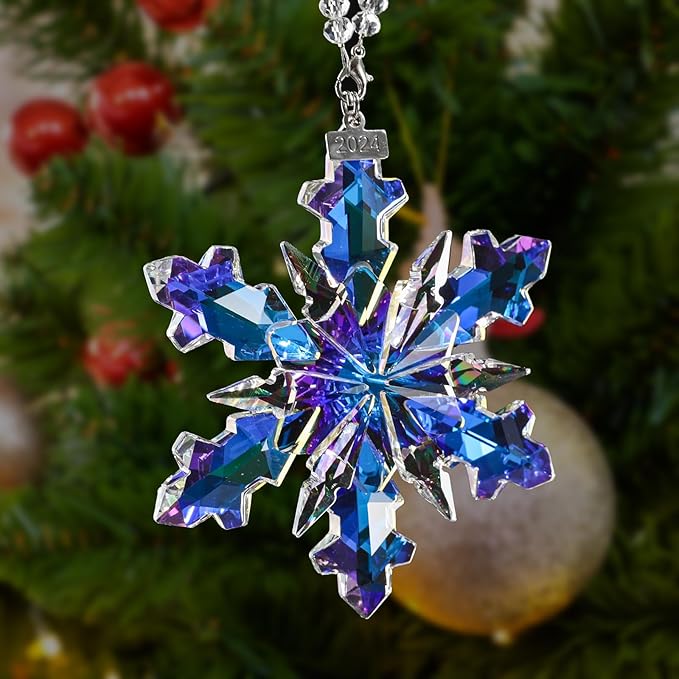 2024 Annual Edition Crystal Snowflake Ornament Christmas Ornament Home Decor - Image 2
