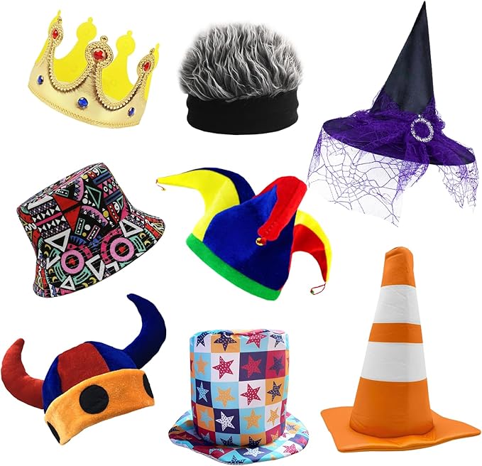 12 Assorted Funny Hats Dress Up Costume Hats Crazy Party Hat Photo Booth Props - Image 4