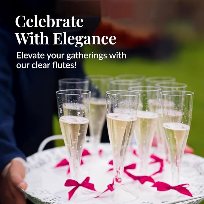 Prestee Set of 200 Plastic Champagne Flutes - Image 2