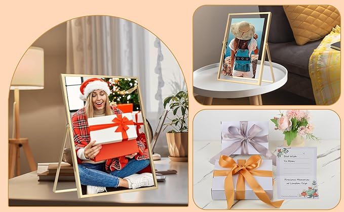7x9''Gold Double Floating Frame - Image 7