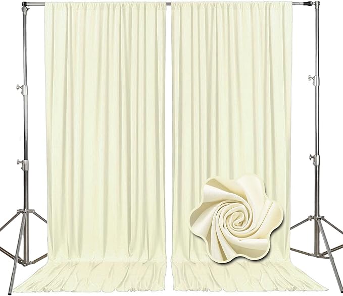 10ft x 10ft Ivory White Backdrop Curtains by Tisspoms