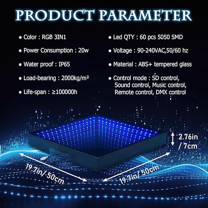 Dance Floor Stage Lights-Tempered Glass - Image 4