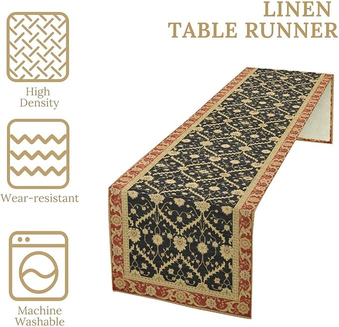 Vintage Morris Floral Table Runner, Boho Rustic Farmhouse Flower Pattern - Image 5