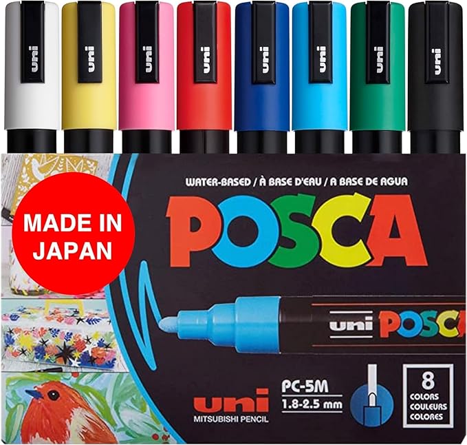 POSCA 8-Color Paint Marker Set, PC-5M Medium by posca
