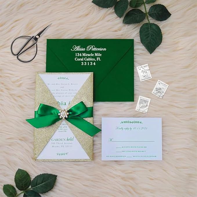 5/8" x 50 Yards Emerald Green Satin Ribbon Single Faced Fabric Ribbons - Image 7
