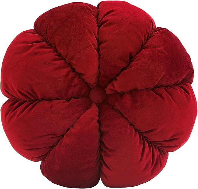 Flower Pillow Cushion Round Decorative Throw Pillow by HWOUGINY