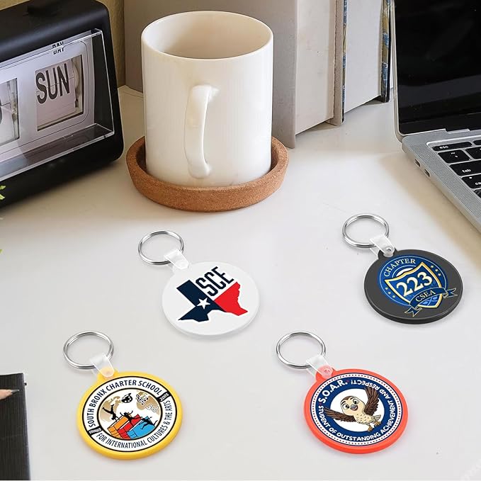Custom Round Soft Keychains 100 Pack, Personalized Logo, Text Bulk - Image 4