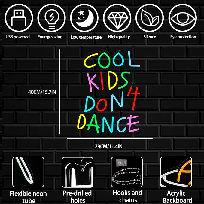 Cool Kids Don't Dance Neon Sign - Image 2