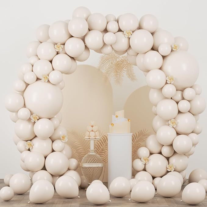 90pack White Sand Balloons Different Size 18/12/10/5 Inch Sand White Balloon by Voircoloria