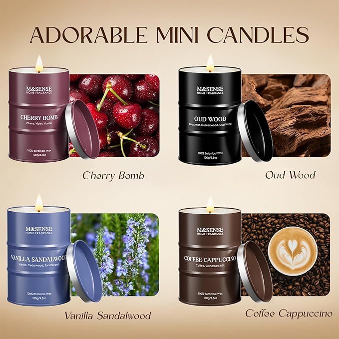 Fall Candles Set | Mini Scented Candles Gift Set | 4 Pack Candles - Image 2