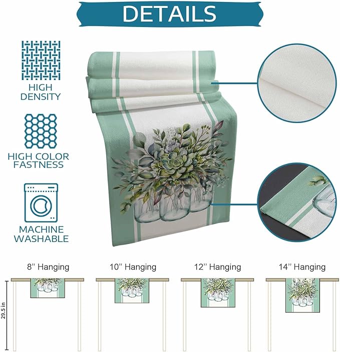 Eucalyptus Cotton Linen Table Runner - Image 7