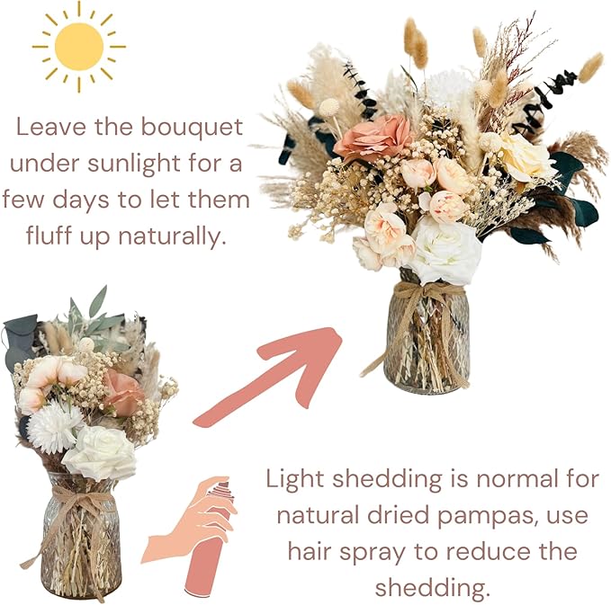 100pcs High End Artificial Flowers Dried Pampas Decor - Image 4