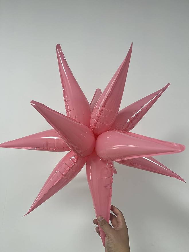 3pcs 26-Inch Macaron Pink Star Foil Balloons - Image 3
