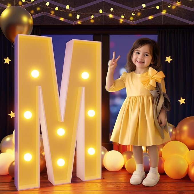 Marquee Letters 3 Feet Tall Large Light Up Letters M Wedding Mr and Mrs Sign by Letsmakeitimpressive