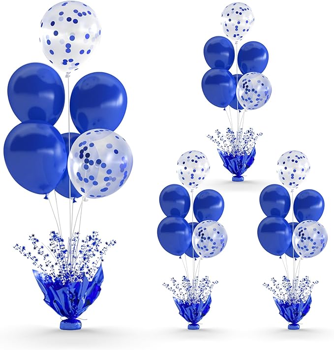 4 Set Blue Balloon Table Centerpieces by Gogoparti
