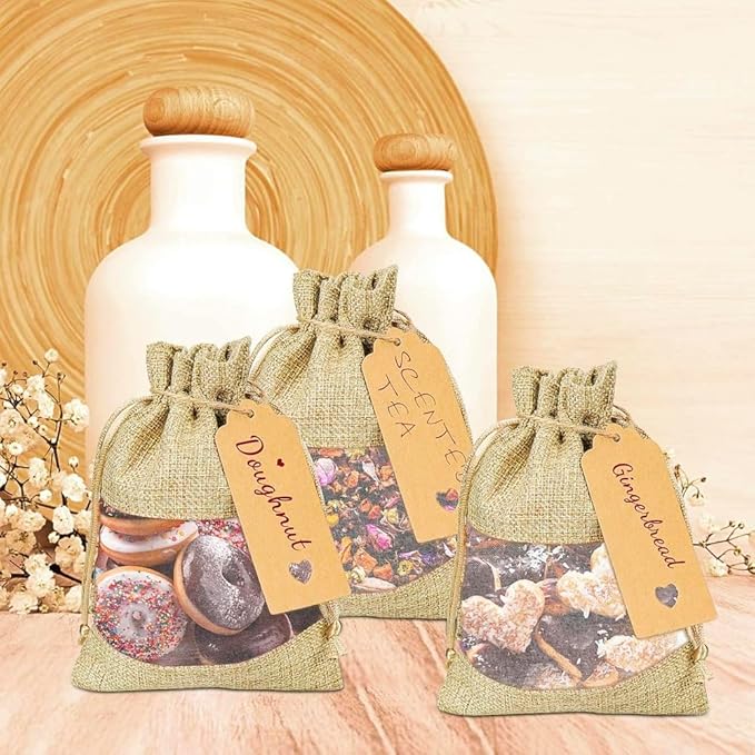 GIOIPC 50Pcs 8 x 12 Inch Linen Burlap Sheer Bags - Image 4