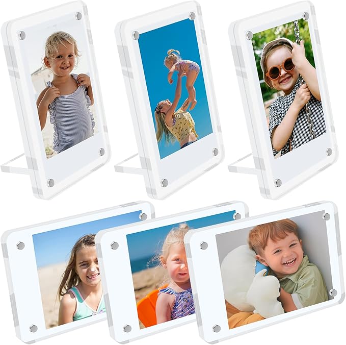 6 Pack Acrylic Magnetic Picture Frames 2x3, Refrigerator and Desktop Photo by Unknown