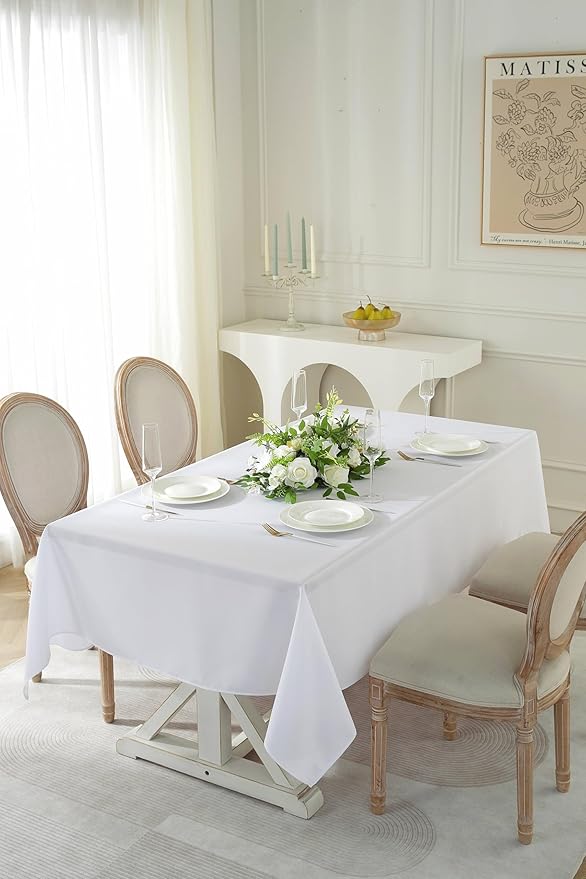 Craft And Party Rectangle Tablecloth, 60 x 102 Inch White Tablecloth, 6ft - Image 4