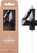 PHD CAKE 2.76 Inch Crystal Black 4 Number Birthday Candles, Cake Number Candles by PHDCAKE