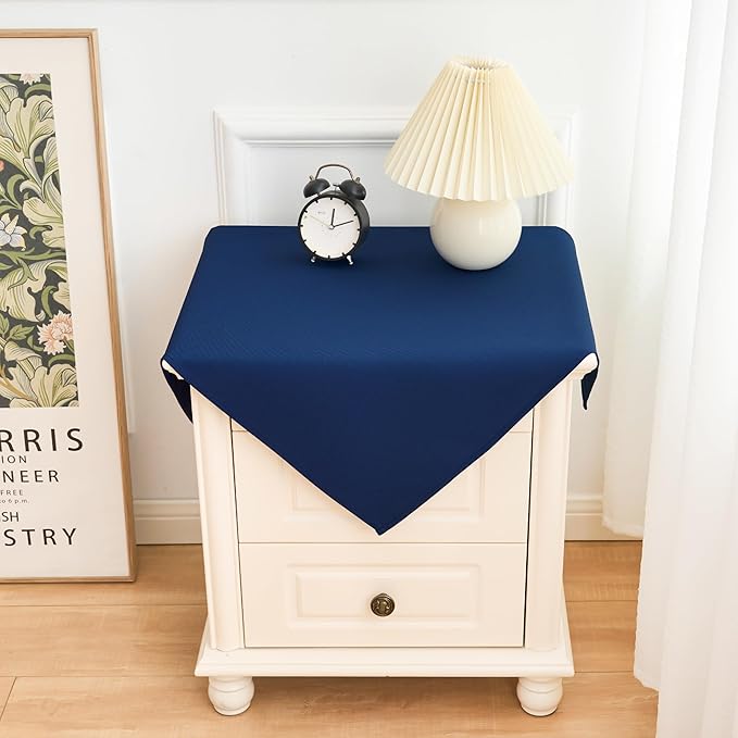 2 Pack Small Square Navy Polyester Tablecloth 24X24 Inch - Image 2