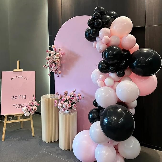 Paready Pink and Black Balloons - Image 4