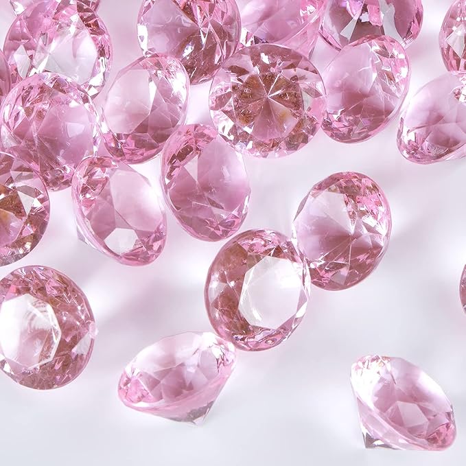 Acrylic Diamond Fake Gems Vase Filler, Babenest 240pcs 3/4 Inch Faux Diamonds by Babenest