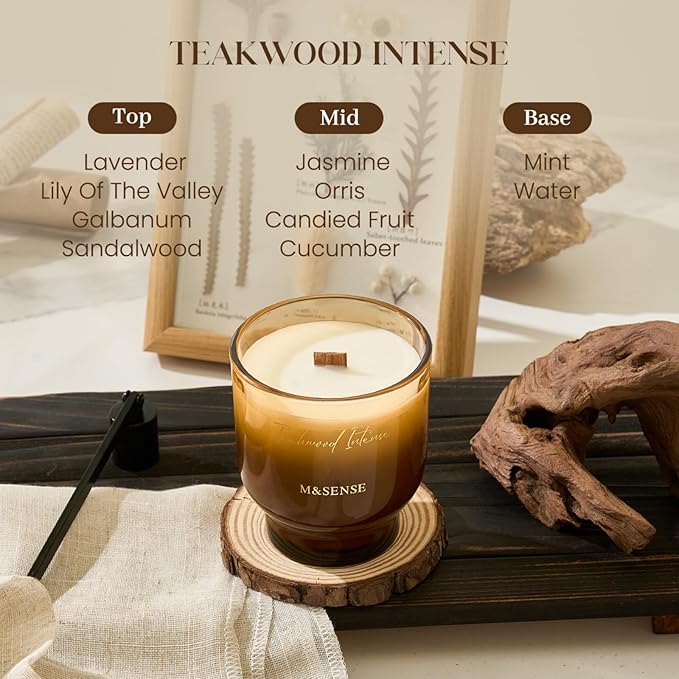 M&SENSE 9.88oz Natural Soy Wax Jar Candle - Image 3