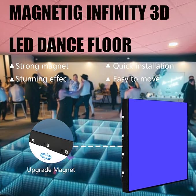 Dance Floor Stage Lights Tempered Glass Infinity Mirror Panel 3D Effect Led - Image 2