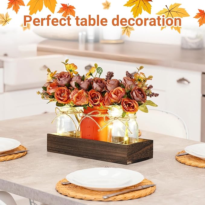 VAIPI Fall Decor Mason Jar Centerpiece Table Decorations - Image 6