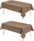 Hiasan 2 Pack Faux Linen Rectangle Tablecloth by Hiasan