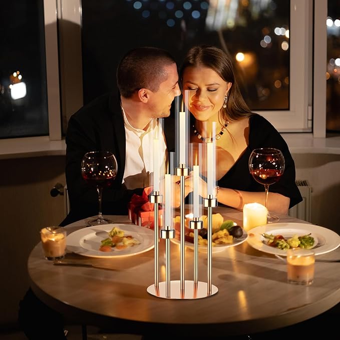 5 Arm Gold Candelabra Centerpieces - Image 5