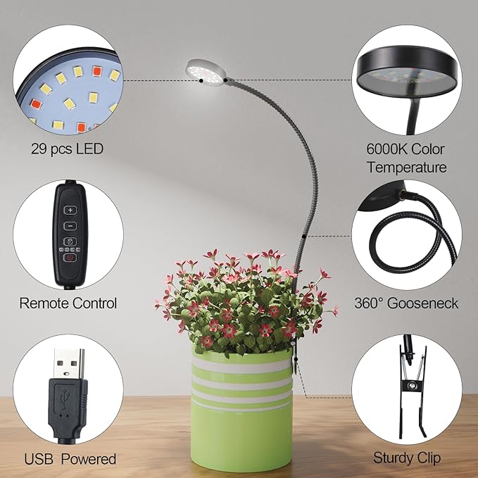 GYTF LED Grow Light, 6000K White Full Spectrum Pot Plant Light - Image 7