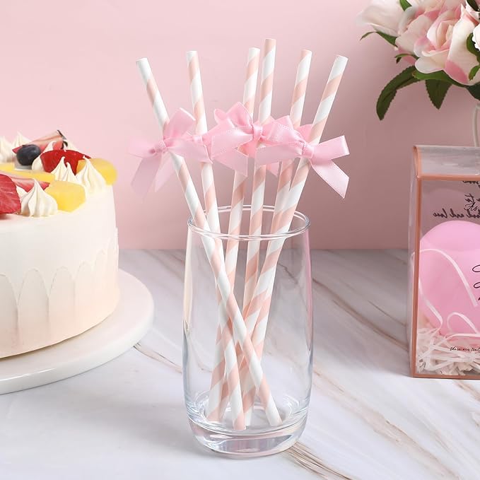 Gadpiparty 60pcs Paper Drinking Straws Disposable Bow Ties Decorative Cocktail - Image 8